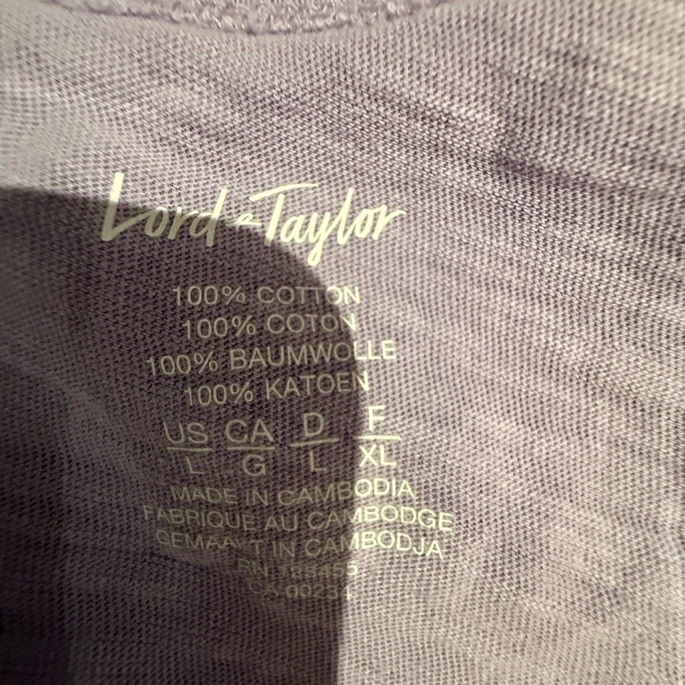 Lord & Taylor Light Purple Short Sleeve Top - Picture 5 of 5